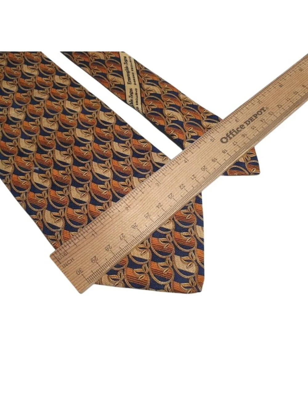 Ermenegildo Zegna Silk Multicolor Geometric Mens Tie Made In Italy 58 x 3.75